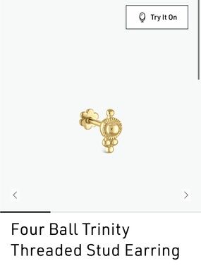 Maria Tash Four Ball Trinity Threaded Stud Earring - Gold